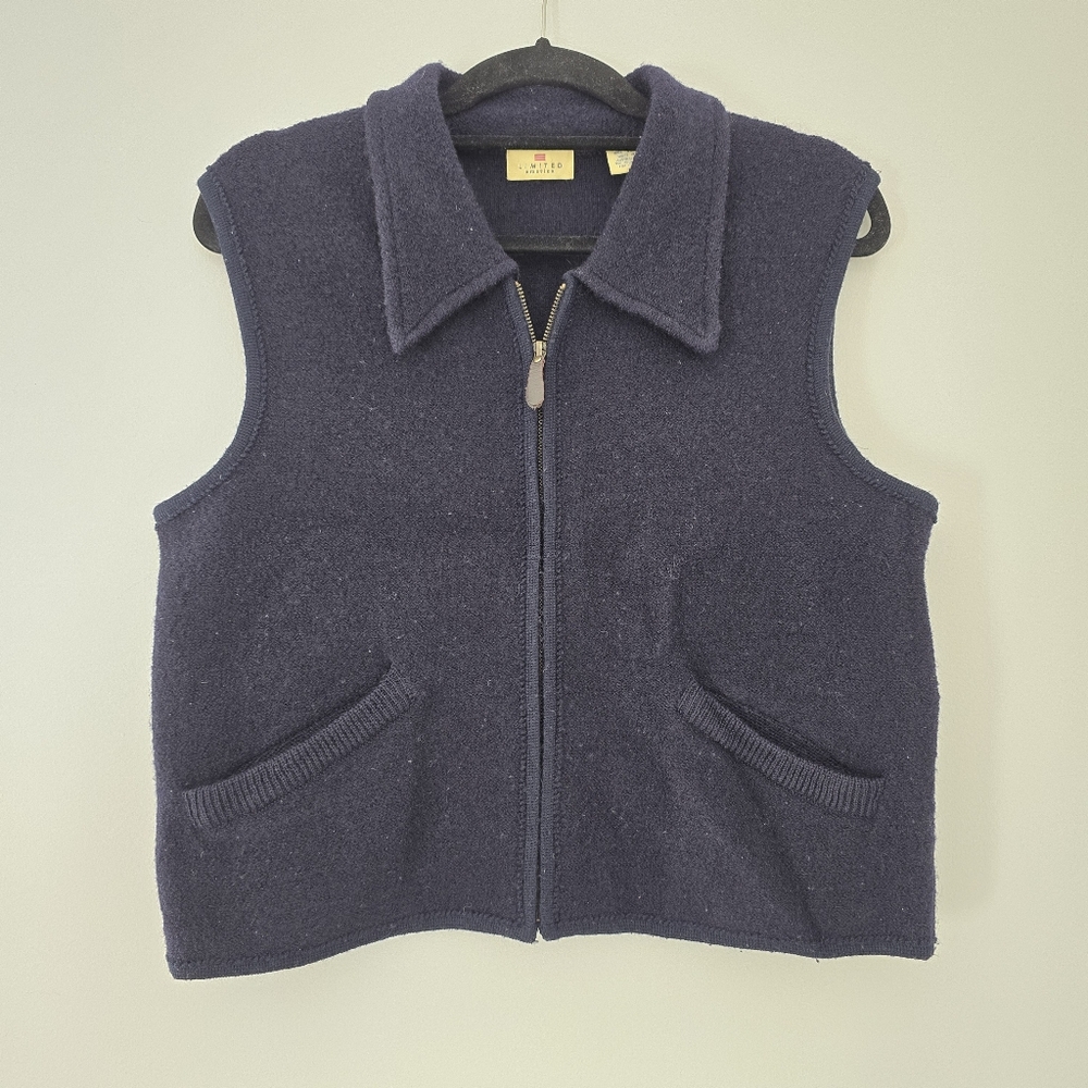 The Limited American navy blue made in Australia wool vest - size S